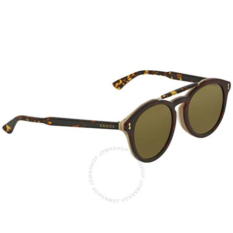 gucci 0124sa|Gucci Asian Fit Green Round Men's Sunglasses GG0124SA 003 52.